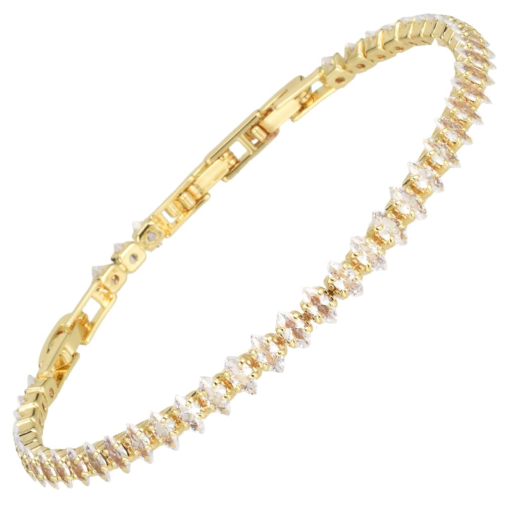 RIZILIA Not-Your-Basic Minimalist to Statement CZ Tennis Bracelet for Women
