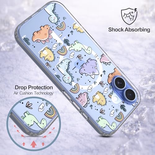 Coque iPhone 17 dinosaure transparent et magnétique antichoc