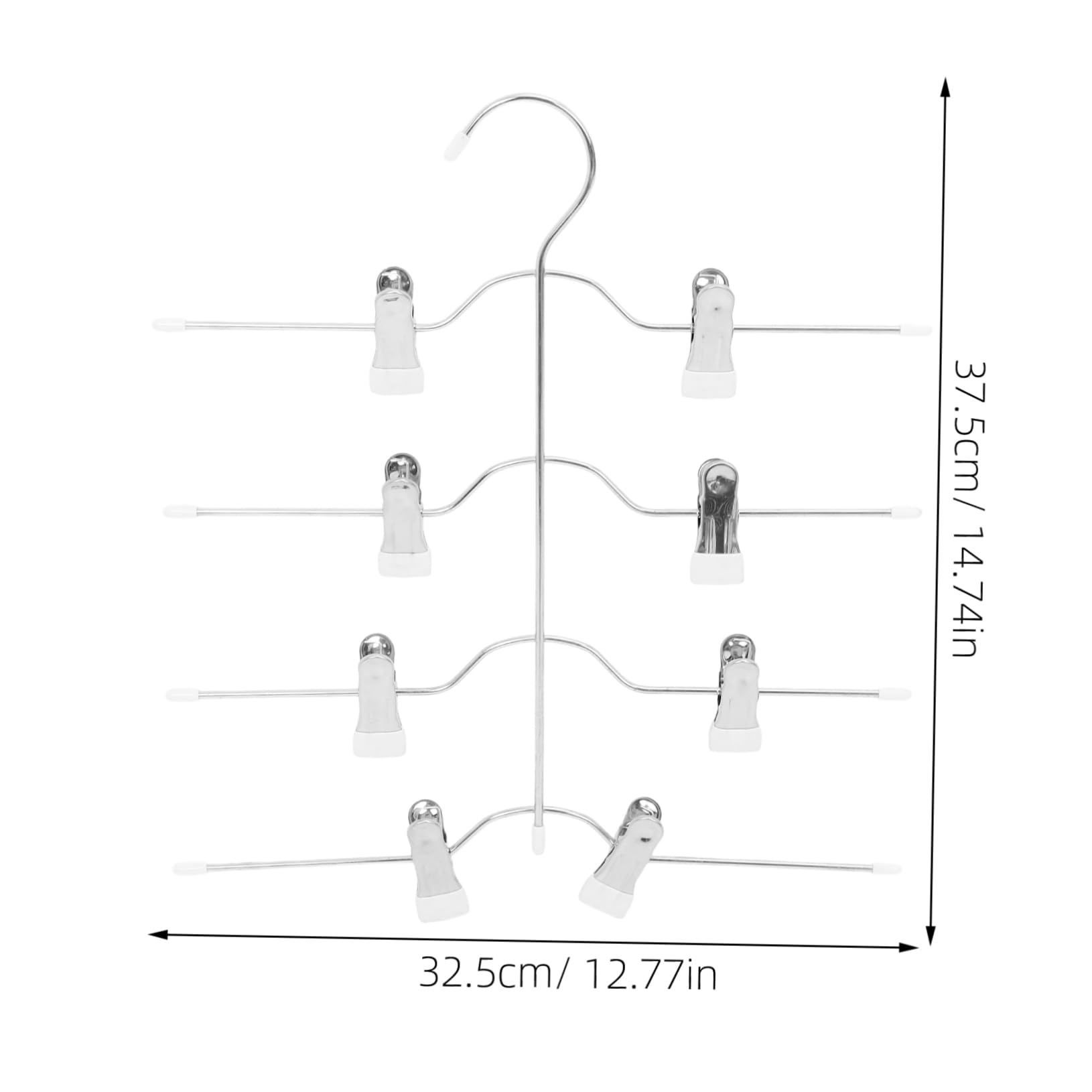 Hosenbügel Weiß 4-stöckiger Pack Clips mit Manganstahl