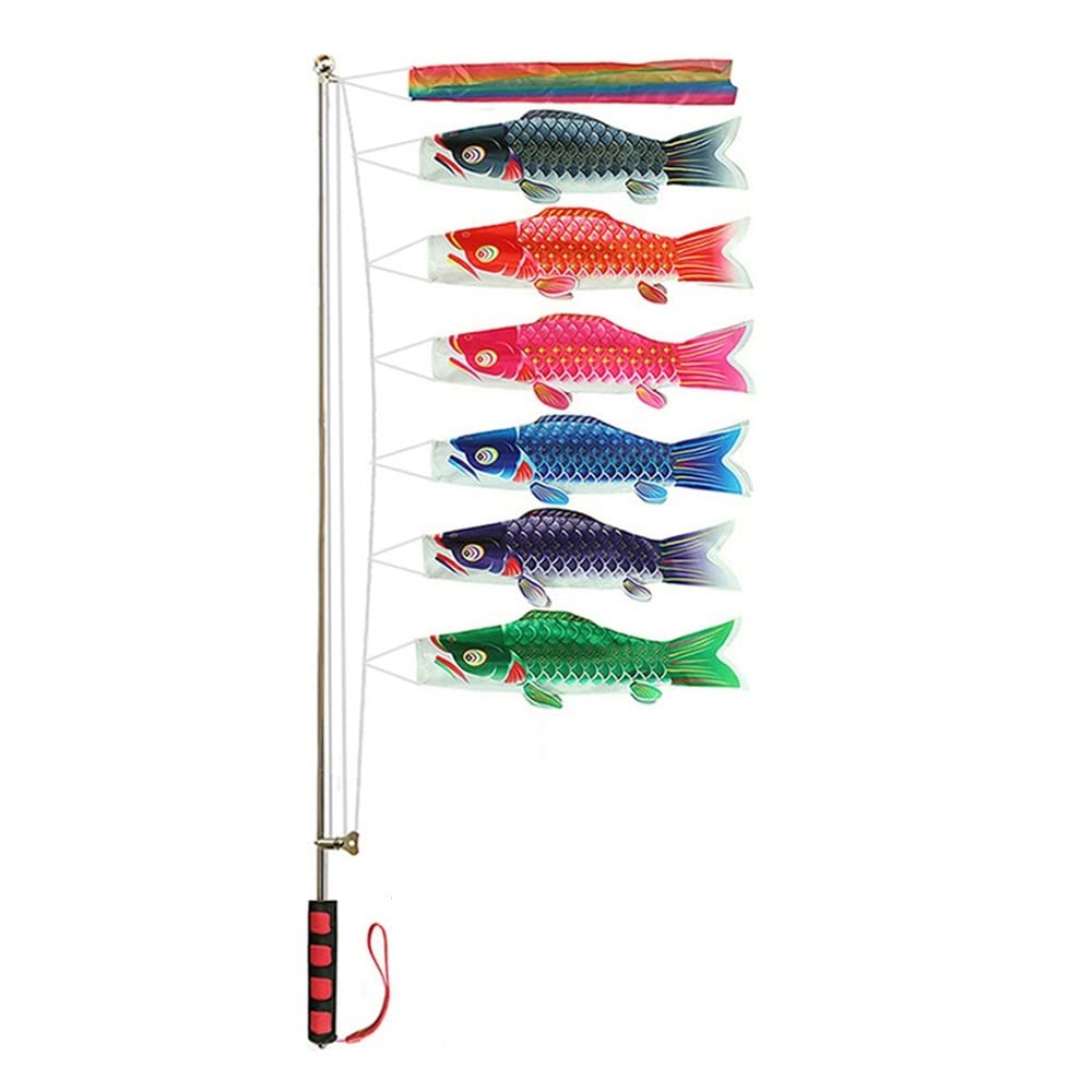 Bandiera della carpa, stile giapponese, sacco a vento a forma di pesce, 100 x 25 cm, decorazione da appendere per interni ed esterni