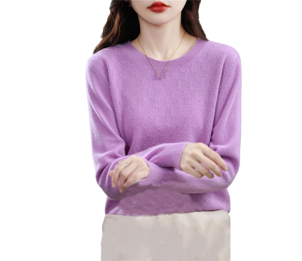 Maglione da Donna in Lana E Cashmere Solido Pullover da Donna con Scollo A V Scava Fuori Lavorato A Maglia Maglione Femminile
