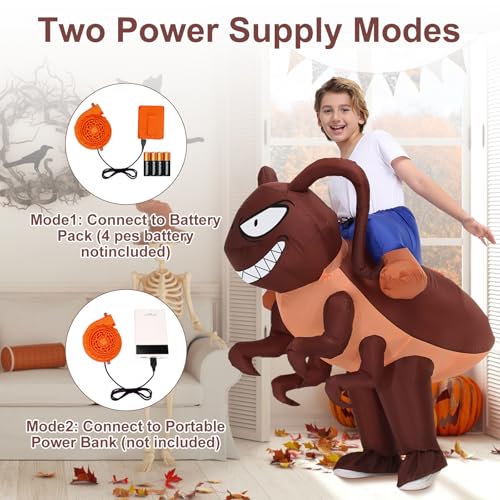 Disfraz inflable de cucaracha para niños miniatura 3