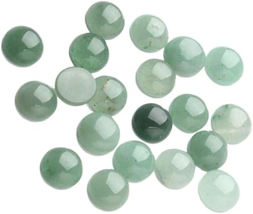 Miniatura 3 de SUPVOX 20 cuentas redondas de piedra natural con parte trasera plana, cuentas sueltas redondas de jade semipreciosas para hacer joyas de bricolaje