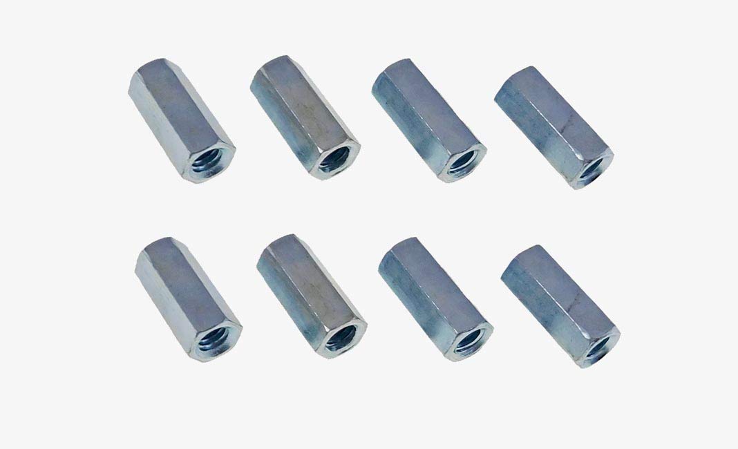 8 Pack 5/16-18 X 1-3/4 Long Hex Coupling Nut with Zinc Plate NCUP005C000STLZN