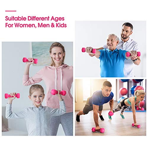 Dumbbell Set, Topmade 3Lb Pair Neoprene Coated Iron Dumbbells Hand Weights Set Barbell Exercise Fitness Hex Dumb Bell Free Weight Dumbbell For Women Men Home Gym Workout Strength Bodybuilding Training #TOP6