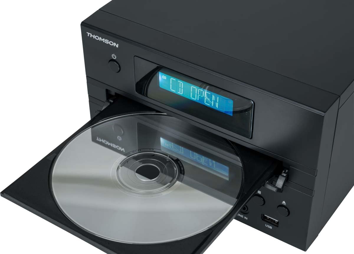 Thomson Micro Chaine Bluetooth Radio CD MP3 (Bois et Noir)