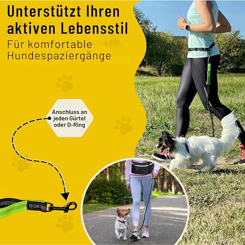 Hundefreund Bungeeteil für Kleine Hunde bis 15 kg passend zur Joggingleine - Dehnbar von 110 bis 160 cm - Ersatzleine oder Verlängerung mit 2 Schlaufen