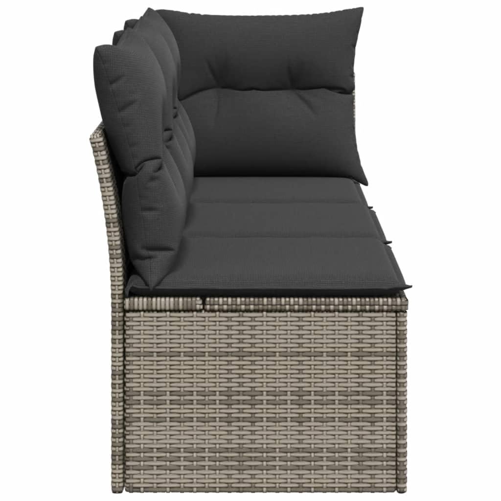 Divano da Giardino con Cuscini 3 Posti Grigio in Polyrattan,Divano Giardino,Divano Giardino Esterno,Divano Giardino per Esterno-366138
