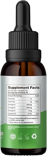 Miniatura 3 de Hemp Oil Drops High Potency - 440,000 Maximum Strength Organic Grown in The USA - Natural Hemp Tincture - C02 Extraction, Vegan, Non-GMO