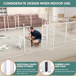 Homieasy Dog Playpen with Storage Bag for RV Camping, 32 Inch Height Dog Fence with Extra Fixing Fittings for Indoor Use, Portable Pet Puppy Play Pen for Small/Medium/Large Dogs, 16 Panels, White Homieasy Dog Playpen with Storage Bag for RV Camping 32 Inch Height Dog Fence with Extra Fixing Fittings for Indoor Use Portable Pet Puppy Play Pen for SmallMediumLarge Dogs 16 Panels White