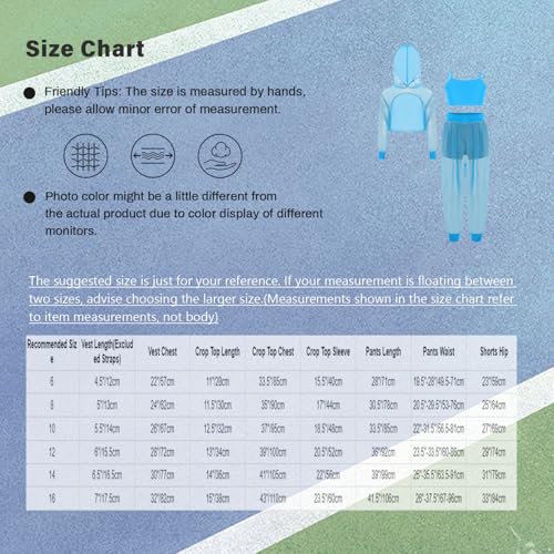 YiZYiF Girls 2Pcs Gymnastics Hip-hop Jazz Dance Outfit See-through Mesh Crop Top Hoodie and Vest Pants Set4