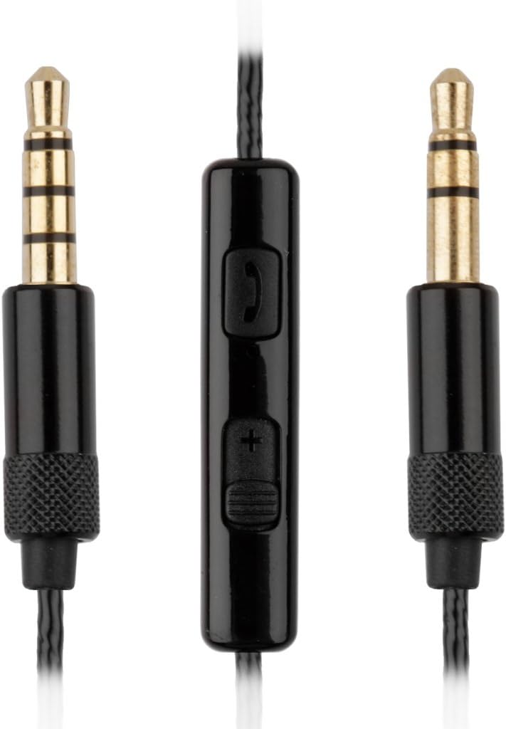 REYTID Audio Cable for Goldring NS1000 Expedition Noise Cancelling Headphones w/In-Line Remote Microphone & Volume Control Replacement Aux Lead iPhone Android Samsung PC MAC Wire