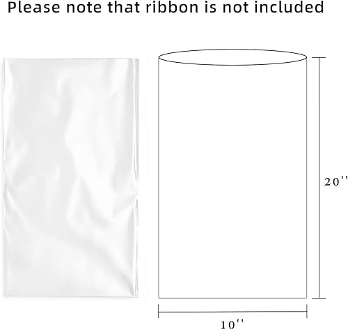 Miniatura 2 de Morepack Bolsas de celofán de 10 x 20 pulgadas, bolsas de regalo de celofán transparente para tazas, botellas, 10 piezas