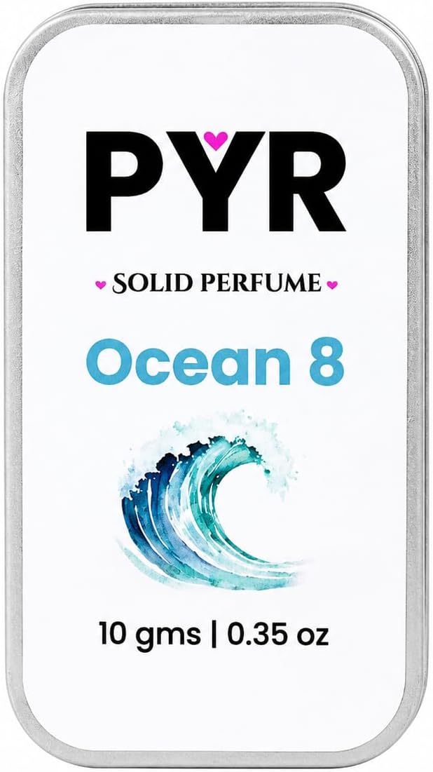 PYR Solid Perfume for Wax Men & Women | Ocean 8 Long-Lasting & Strong Fragrance | Non-Greasy & Travel-Friendly | Perfect for Date Night & Gifting | 10g