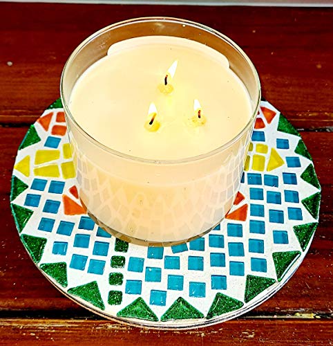 DIY Kits for Adults Trivets for Hot Dishes Candle Holder Mosaic Kits for Adults (Flower)
