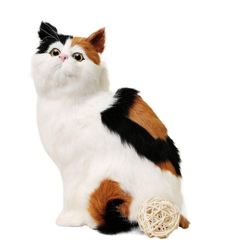 Figurine réaliste Calico chat miniature de 25,7 cm pour collectionneur
