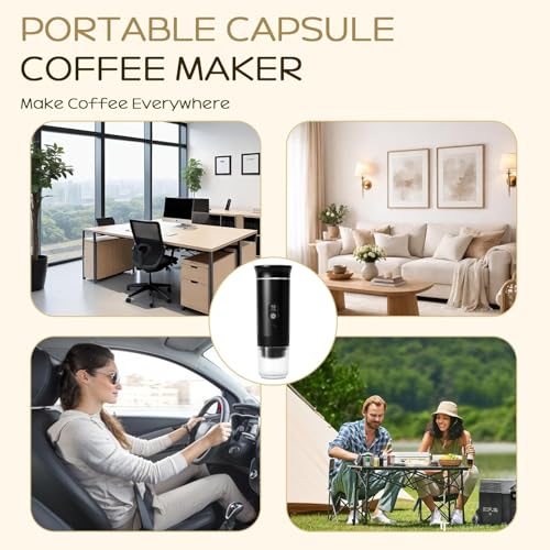 Image of Portable Coffee Maker, 3-in-1 Espresso Machine for Travel 20 bar Mini Coffee Maker Compatible with Ground Coffee & Capsule for Car, RV, Hiking, Camping, Office, Travel Espresso Maker