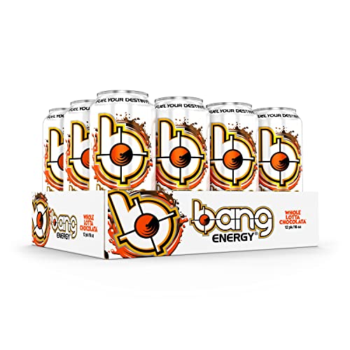 Bang Energy Whole Lotta Chocolata, Sugar-Free Energy Drink, 16 Ounce (Pack of 12)