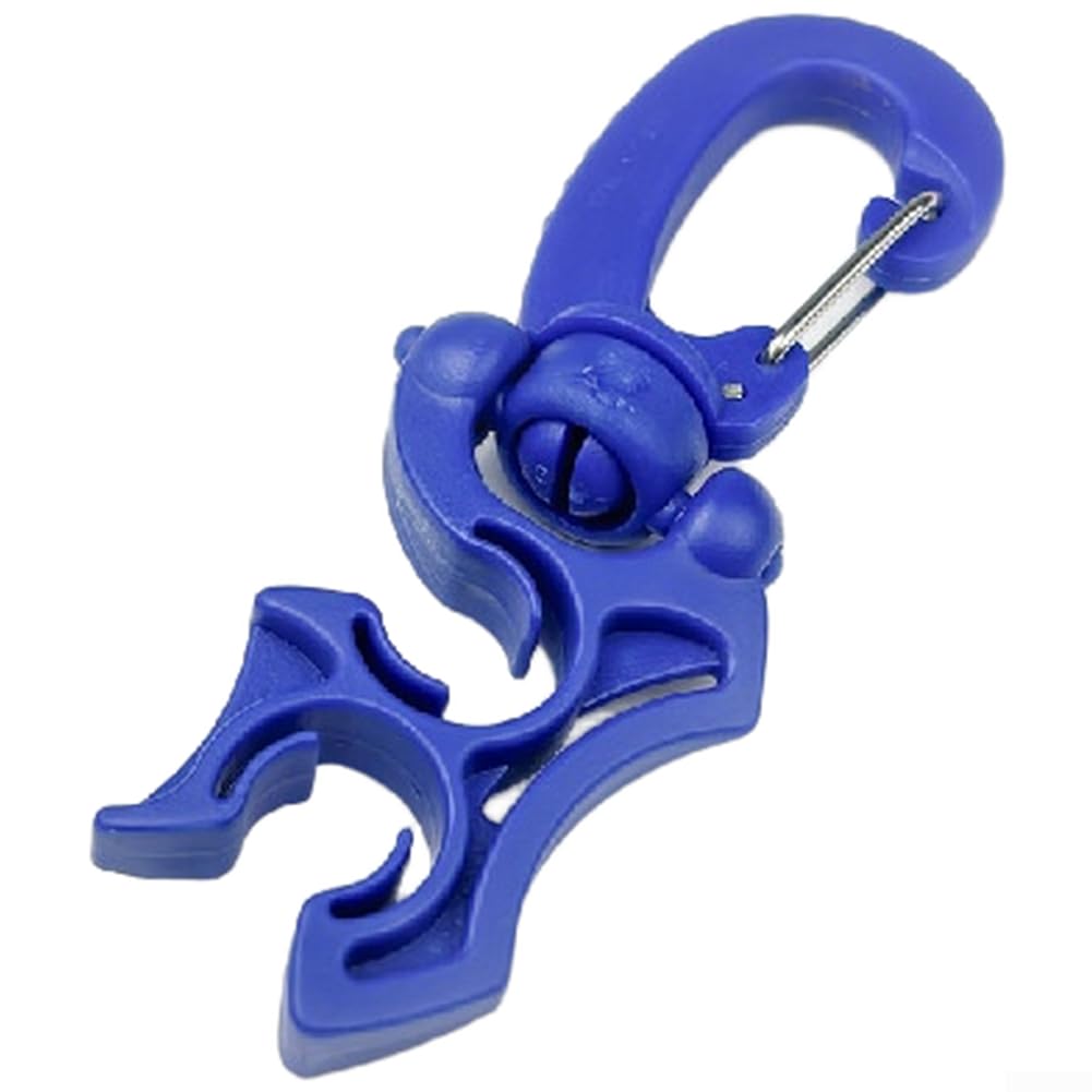 Scuba Diving Hose Clip with Fast Release Buckle for BCD and Regulator Hoses Featuring 304 Stainless Steel for Saltwater Resistance (Blue)