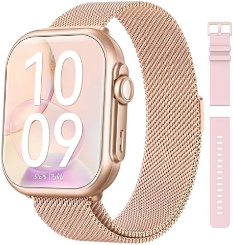 Smart Watch for Women Men Fitness: Smart Watch for iPhone&Android Bluetooth Call with SpO2 Sleep Heart Rate Monitor,IP68,Fitness Tracker with 120+Sport,Reloj Inteligente 30 Day+Battery Life, 2 Bands