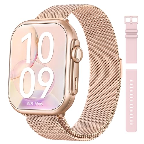Smart Watch for Women Men Fitness: Smart Watch for iPhone&Android Bluetooth Call with SpO2 Sleep Heart Rate Monitor,IP68,Fitness Tracker with 120+Sport,Reloj Inteligente 30 Day+Battery Life, 2 Bands