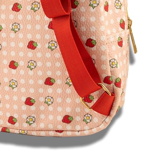 Image of Strawberry Shortcake Mini Backpack for Kids & Adults | 10 inch PU Leather Backpack Purse | Toddler Travel Bag, Small Bookbag, Lightweight Rucksack for School, Travel, or Everyday Use | Ages 3+