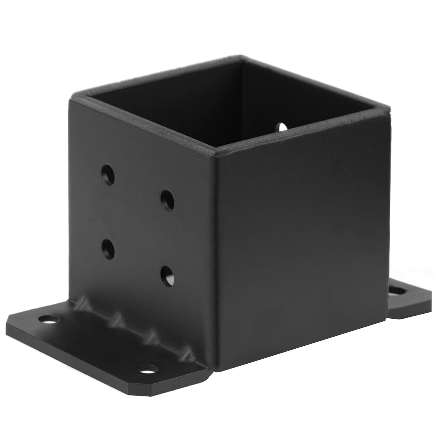 2 PCS 6x6 Post Base, Heavy Duty Steel Fence Post Base, Anchor Deck Supports Porch Railing Holders, Inner Size 5-1/2" for 6x6 Nominal Lumber, Thickness 5/32"(8 Gauge)