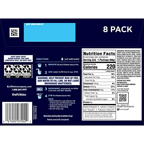 Image of Kraft Deluxe Mac and Cheese, 8 Cups, for Easy Dinner or Dinner Sides, Original Flavor, No Artificial Flavors or Dyes, 2.39 oz, (Pack of 2)