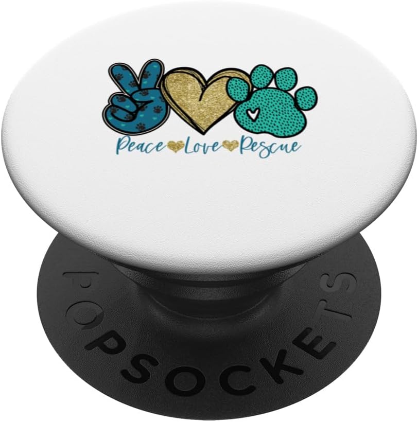 Peace Love Rescue Animal Rescue Pet Adoption Dog Mom PopSockets PopWallet for MagSafe