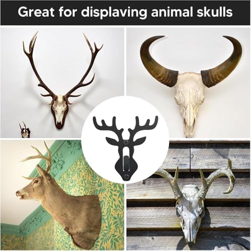 Support mural multi-usage en acier pour trophée de chasse et crâne de cerf - Lot de 6 - 5