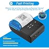 Yoidesu Mini Receipt Printer,58mm Portable Bluetooth Mobile Thermal Printer Compatible with Android VISTA Linux,Bluetooth 4.0 Label Printer (US Plug)