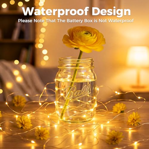 bitjam 6 Stück 2M 20 LED Lichterkette Batterie mit Timer, 3 Modi Silberdraht Mini Lichterketten Klein, Batteriebetrieben Draht für Innen Weihnachten Hochzeit Party Deko, Warmweiß