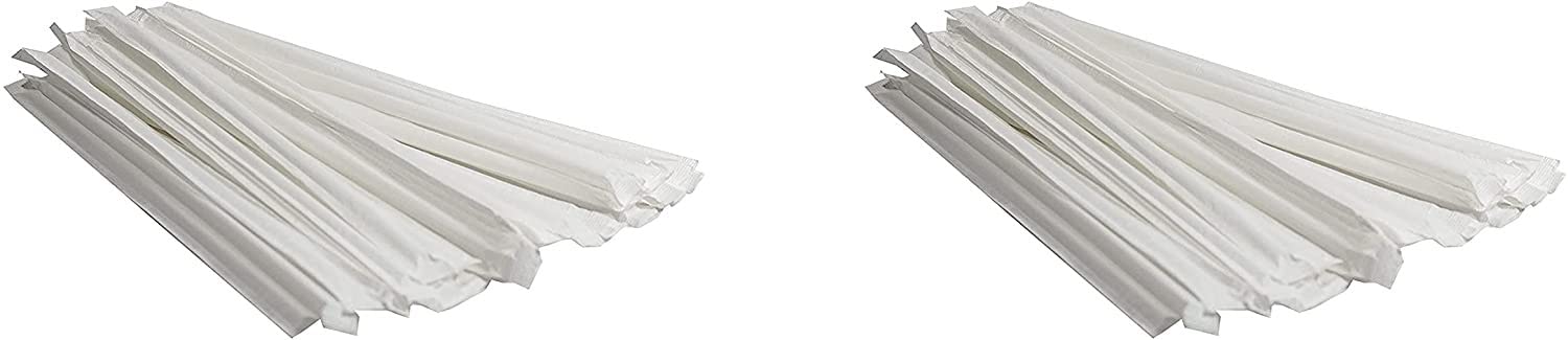 Perfect Stix Wrapped Jumbo Plastic Straws 2000 Pack - 8 inch Plastic Drinking Straw Wrapped, Foodservice Disposable Straws, Bulk Set. Includes 250 Count Neon 7.75 Unwrapped Straws.