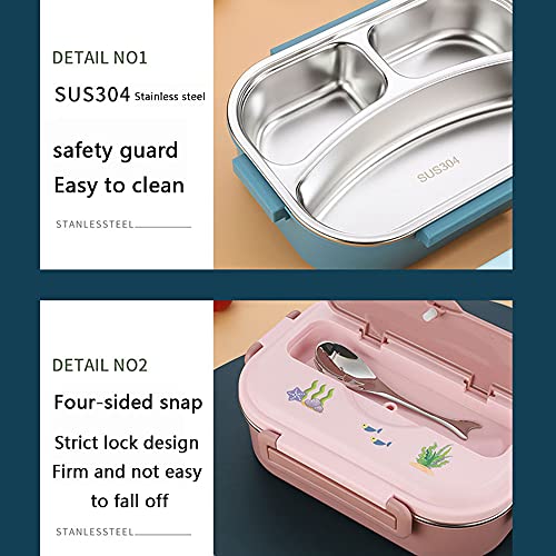 Lancheiras Bento Box para Crianças Adultos | Recipiente de lanche infantil Caixa Bento de aço inoxid