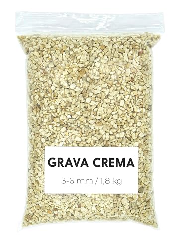 Landare Geel grind 1,8 kg - sierstenen - aquariumgrind - decoratieve stenen voor vazen - aquarium- en visstenen - potstenen - kleine stenen (3-6 mm) (crème)