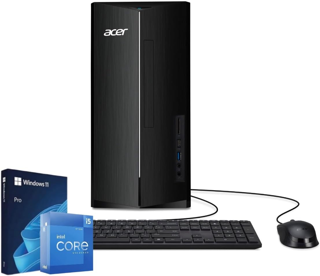 acer Aspire Business Desktop | 13th Gen Intel Core i5-13400 Processor | Windows 11 Pro | 2*HDMI | 32GB RAM, 1TB SSD | USB A&C | WiFi6+Bluetooth5.1 | SD Card Reader | Keyboard+Mouse, Black
