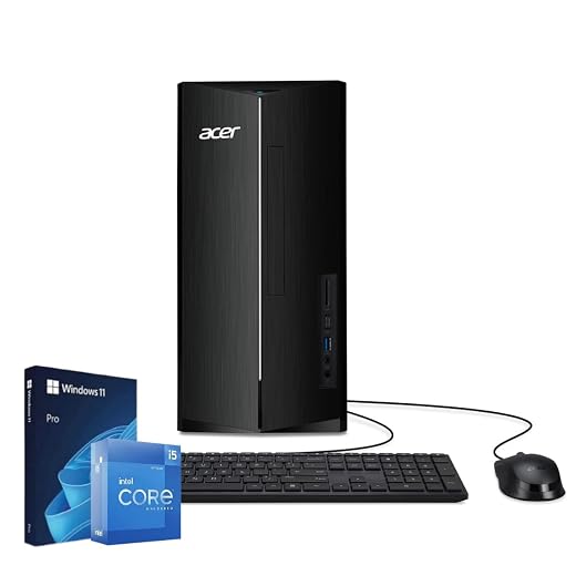 acer Aspire Business Desktop | 13th Gen Intel Core i5-13400 Processor | Windows 11 Pro | 2*HDMI | USB A&C | WiFi 6E+Bluetooth 5.1 | SD Card Reader | Keyboard+Mouse (16GB RAM | 1TB SSD), Black