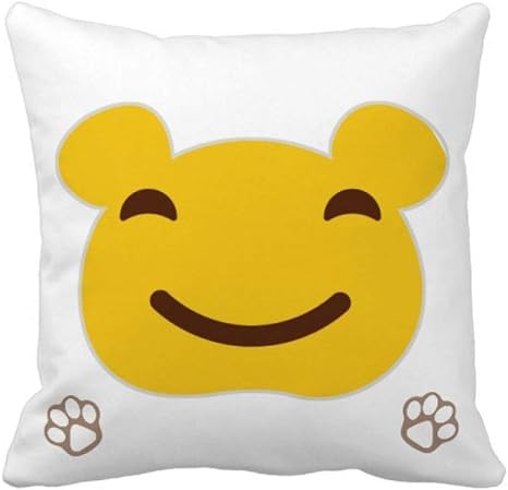 Amazon スマイルイエローかわいい素敵なオンラインチャット絵文字イラストパターン 枕カバーを放り投げてスクエアベア 50cm X 50cm 枕カバー ピローケース オンライン通販