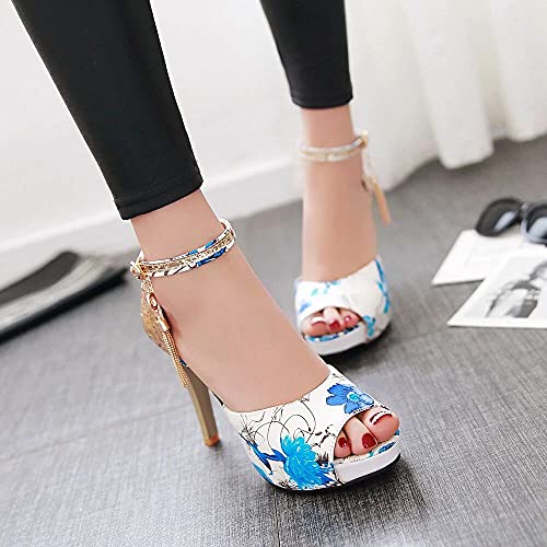 Sequin Printed Fish Mouth high Heels3