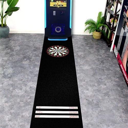 Professional Non-Slip Rubber Dart Mat with Throwing Lines, Soundproof Floor Protector for Dart Games, Durable Carpet for Home & Competition, Red