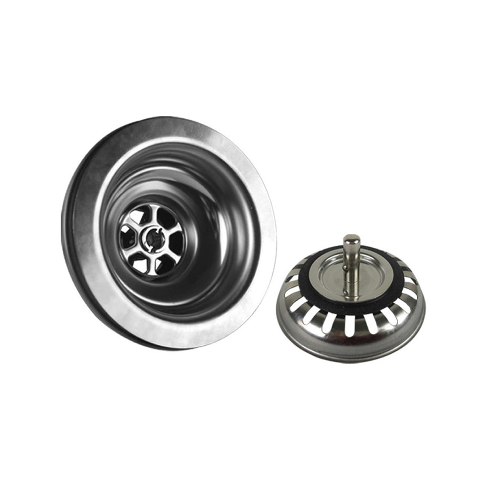 Rugaikerba One Color 114Mm Sink Drain Strainer, Stainless Steel, Basket Waste Kit
