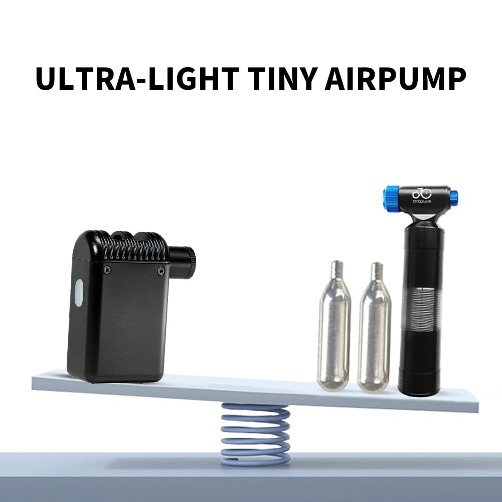 HSayoli Mini Pocket Bike Pump, Portable Electric Bicycle Pump 100psi Bike Tire Inflator 350mah Air Pump with Presta and Schrader Valve Bicycle Pumps for MTB Road Mountain Bikes