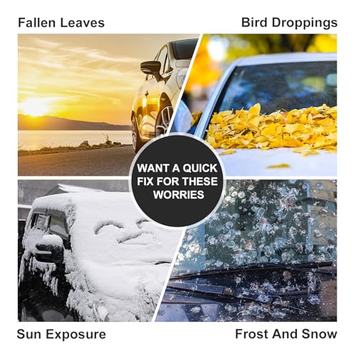 Image of 1 PC American Flag Car Windshield Snow Cover, 66.9In x 47.2In Durable Oxford Vehicle Front Window Winter Protection, Universal Foldable Waterproof Accessories for SUVs Trucks Cars (Black)