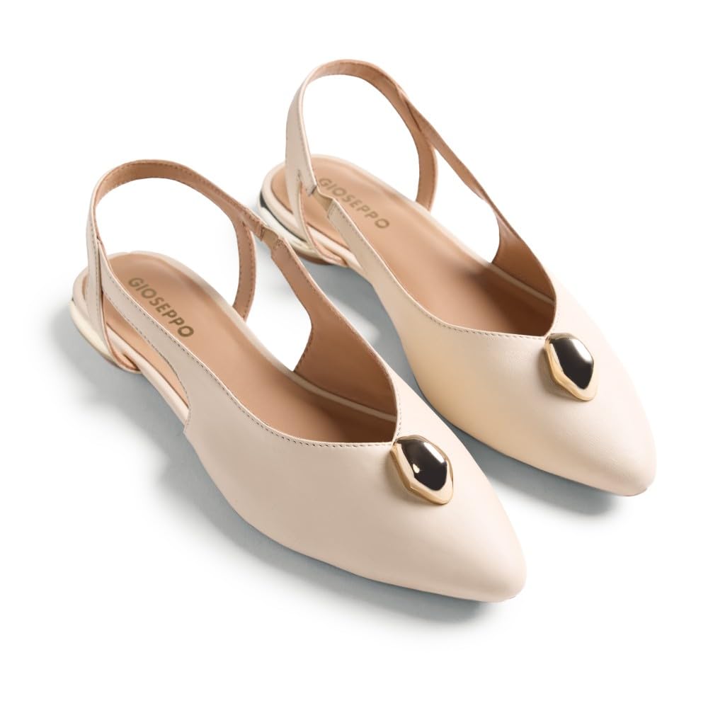 GIOSEPPO MUHURU, Women's Mary Jane Flats, Off-White, 37 EU
