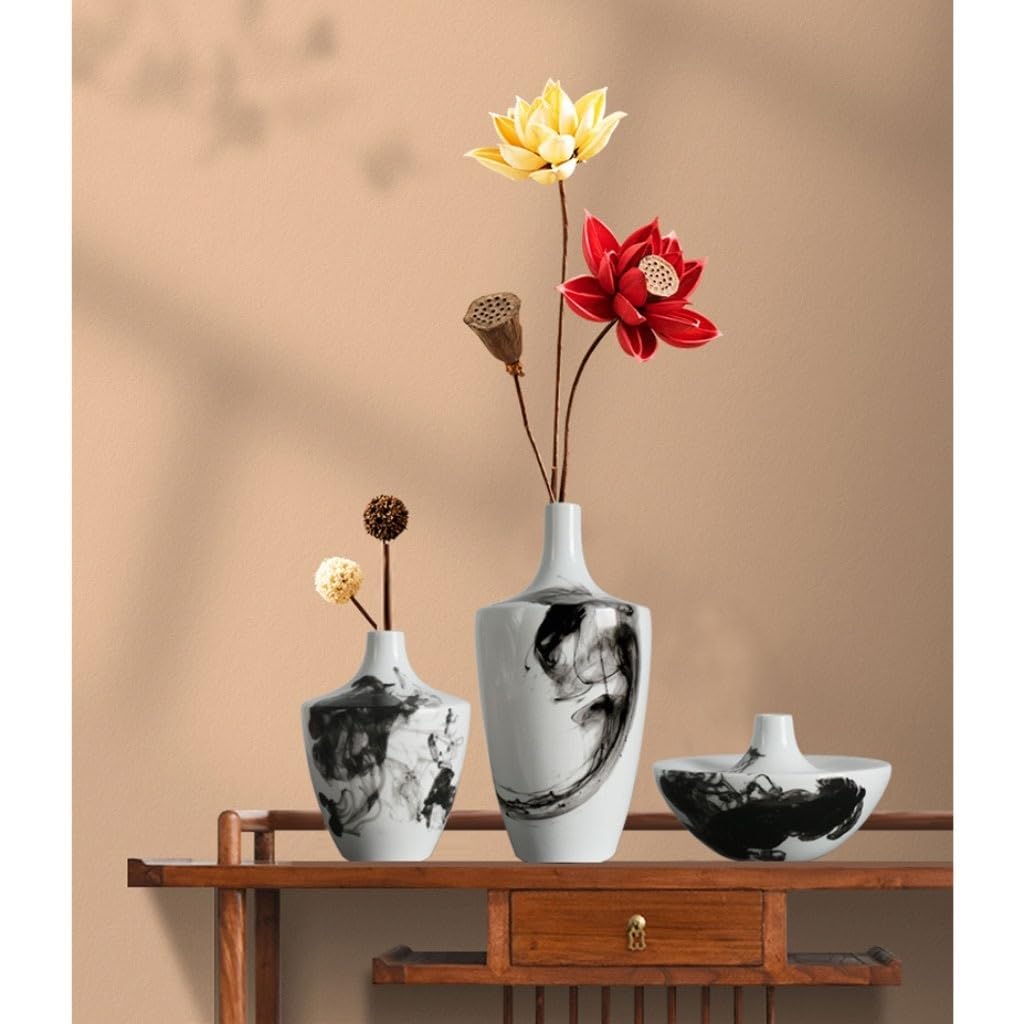 Accueil Vases Vase en céramique d'encre de Chine Moderne Maison Salon entrée Arrangement Fleurs décoration Bureau étude Zen Décor intérieur