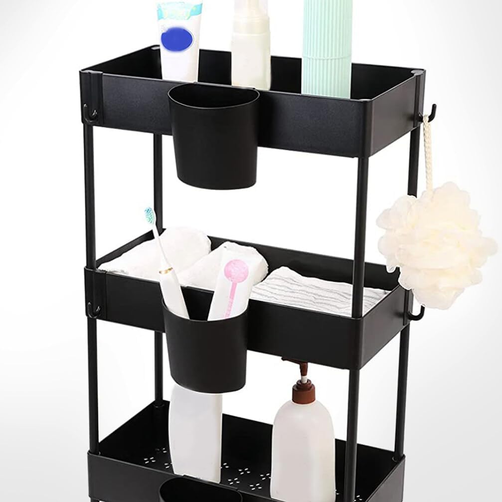NUOBESTY Hanging Cup Holder Storage Basket 4-Pack Portable Buckets for Rolling Cart Organizer Kitchen & Office Storage Art Supplies Pencil Makeup Holder 4.72X4.60X2.75In image 3