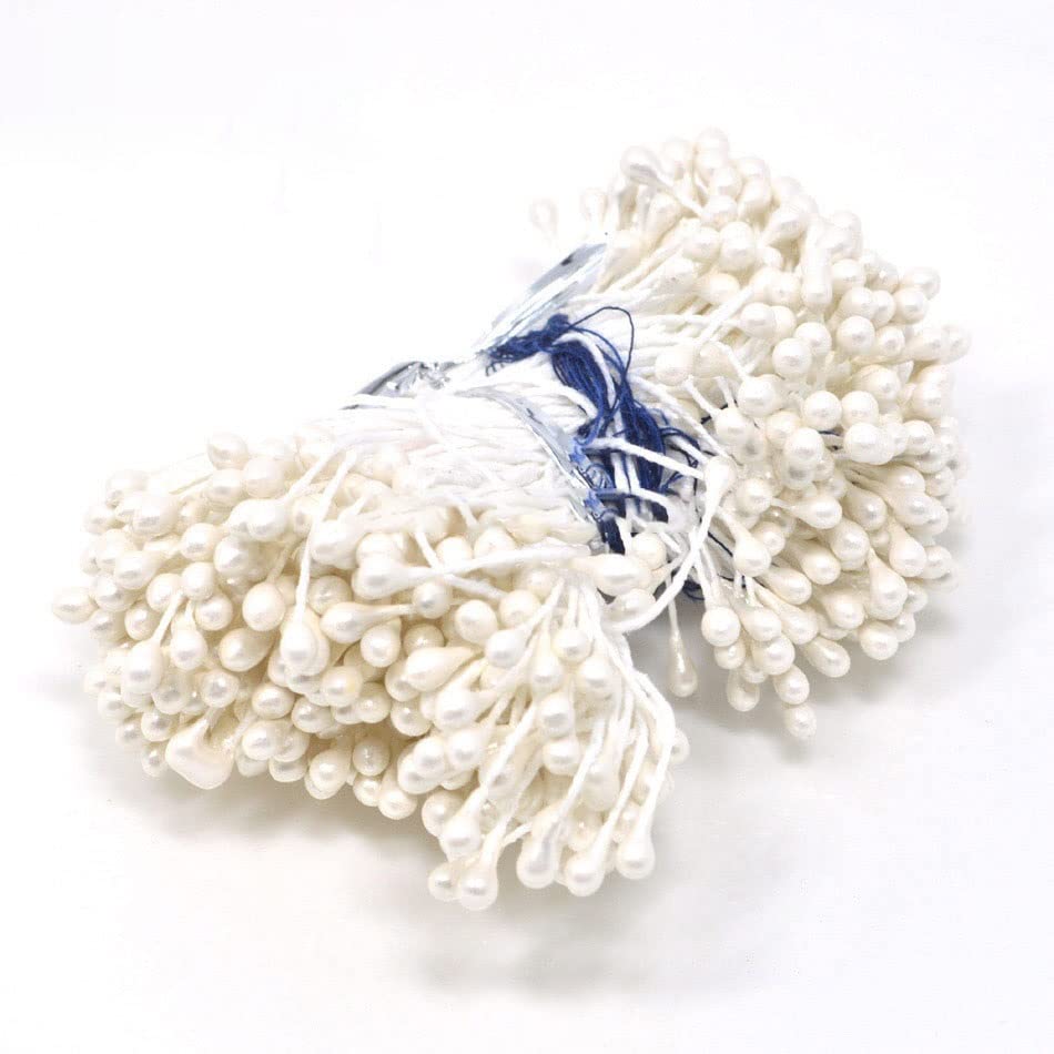 Perles Fleurs Double Tête - Lot De 170, Blanc, Nylon, Pour Décoration Gâteaux, Artisanat, Mariage
