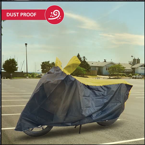 Image of All Weather Protection Scooty Cover for Jupiter 125 Large - Anti UV - Dustproof - Polyester Top of The Line Scooty Cover Black Yellow