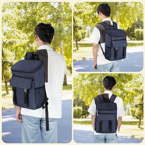 Image of Backpack Cooler - 50 Cans Insulated Cooler Backpack for Men & Women | Portable Leak Proof Lunch Bag, for Beach Picnic Travel Work Camping Hiking (Blue)