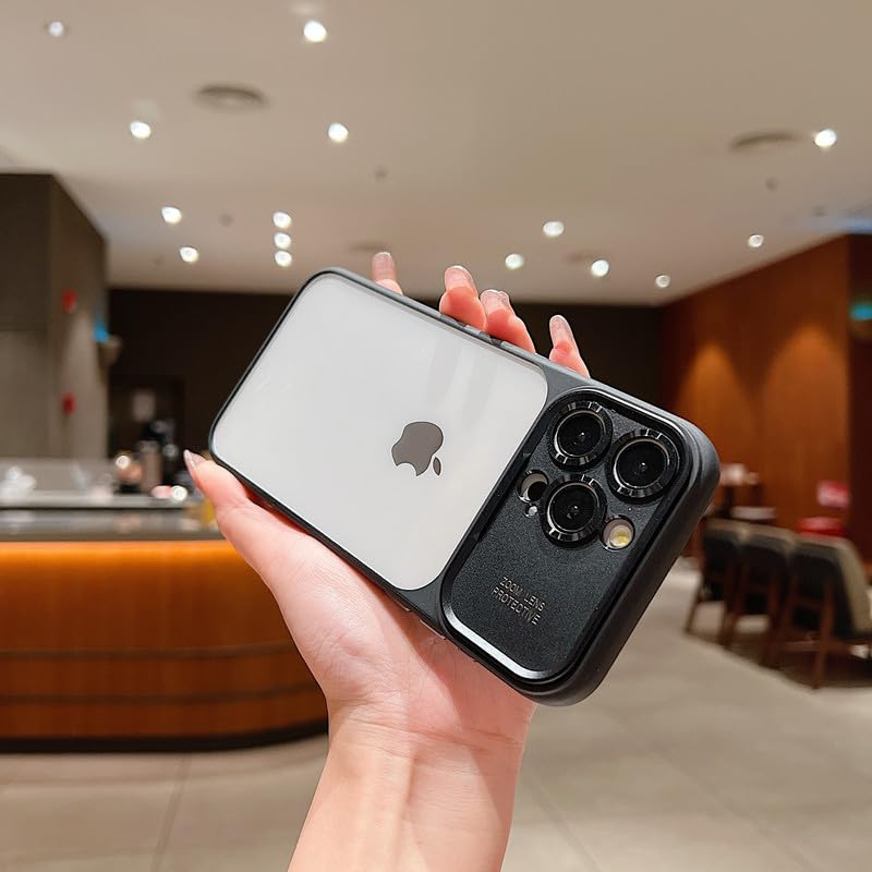 Image of LuxuryKase Shockproof Clear Case for iPhone 14 Pro Max | Camera Lens Protection | Slim Transparent Soft TPU Bumper | Anti-Yellow | Flexible Scratch Resistant Protective Cover - Black